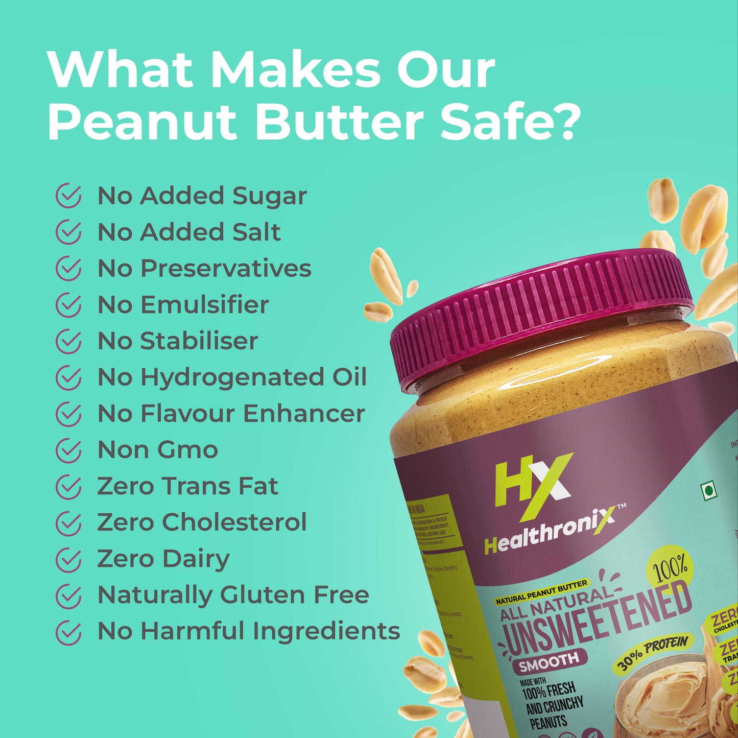 Peanut Butter (Natural- Unsweetened Smooth)